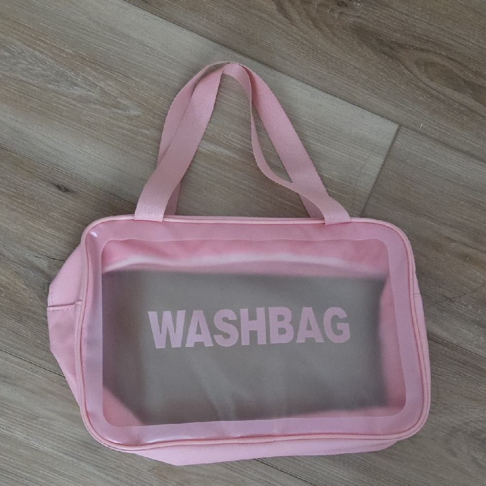 Chic Pink Transparent Cosmetic Bag